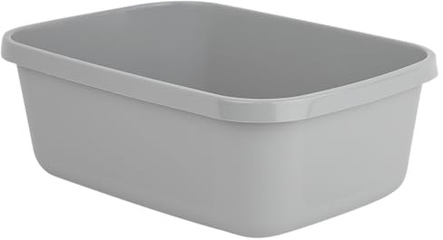 M1SS 37cm Rectangular Washing Up Bowl (9.5L) – Durable Recycled Plastic – Kitchen Utility Bowl (Silver)