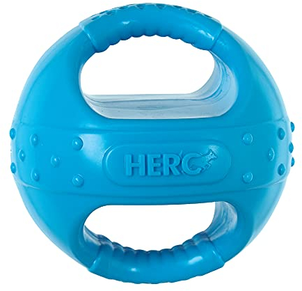 Hero | Squeakables Kettle Ball | Dog Toys | Puppy Toys | Pet Toys | Medium, 5 Inches (Blue)
