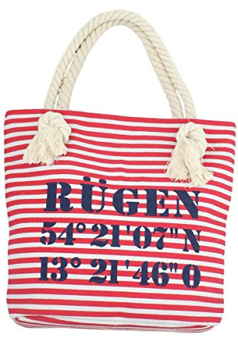 Sonia Originelli XS Shopper Rügen Shopper Tasche Koordinaten Farbe Rot-Marine