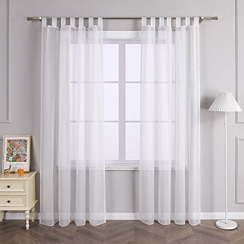 Joyswahl Gardine Uni Voile Vorhang mit Schlaufen »Julia« Dekoschal Fenster Schal BxH 140x245cm Weiß 1er Pack