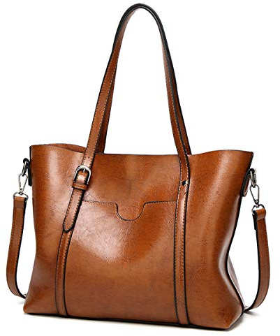 DEERWORD Damen Schultertasche Taschen Frauen Elegant Tasche Italien Vintage PU-Leder 5399 1-teilig set Braun