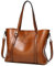 DEERWORD Femme Sac a Bandouliere Sacs à Main Portés épaule Feminin Cabas Original PU Cuir 5399 1pc ensemble Marron