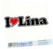 INDIGOS UG Auto Aufkleber I Love Lina 15 cm - Autoaufkleber - KFZ Sticker selbstklebend - für Motorrad, Fenster oder Heckscheibe - wetterfest & UV-beständig Sticker mit Namen von Mann Frau Kind