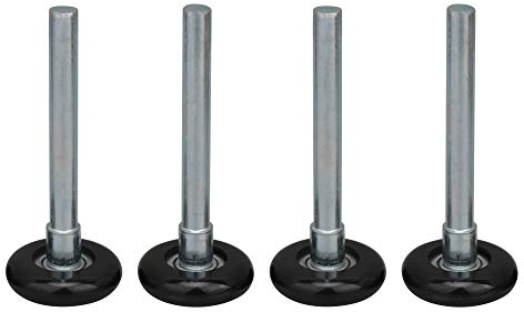 Yibuy 4 x schwarze versiegelte Kugellager-Nylon-Garagentorrollen mit 115 mm Vorbau