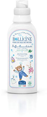 Helan Bollicine - Ammorbidente Lavatrice Concentrato per Capi Delicati Bambini Neonati con Aloe Vera, Bucato Morbido sulla Pelle Anallergico EcoBio senza SLS e SLES 33 Lavaggi a Mano/Lavatrice 500 ml