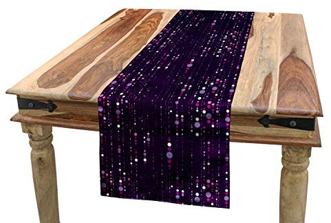 ABAKUHAUS Abstrakt Tischläufer, Lila getonte Punkte, Esszimmer Küche Rechteckiger Dekorativer Tischläufer, 40 x 225 cm, Dunkel Violett