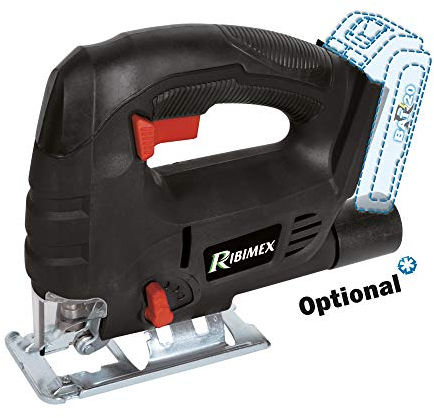 Ribimex PRBAT20/SS65SB Jigsaw 20V-RBAT20 Battery and Without Charger, Red and Black