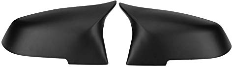 2Pcs Boîtier de Rétroviseur Couvertures Coque de Boîtier de Rétroviseur Gauche et Droite Voiture en Plastique ABS pour 220i 328i 420i F20 F21 F22 F30 F32 F33 F36 X1 E84 (Noir Mat)