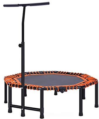 Boden Trampoline Outdoor Indoor Bungee Sport Jumping Fitness Übungstrampolin Fitness-Trampolin mit verstellbarem Lenker Tragbares und faltbares Rebounder-Trampolin für Erwachsene Kinder-Body-Fitness