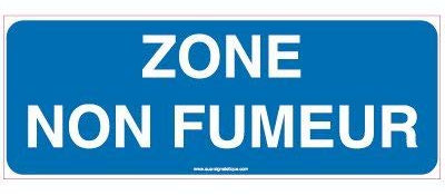 AUA SIGNALETIQUE - Panneau Zone Non Fumeur - 200x75 mm, PVC 1.5mm