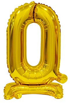 GoDan Beauty&Charm Luftballons Zahlen 0-9 zum Aufstellen auf dem Tisch 38 cm Folienballon Geburtstagsluftballons Zimmer und Raumdekoration beim Geburtstag Jubiläum (Zahl 0 Gold)