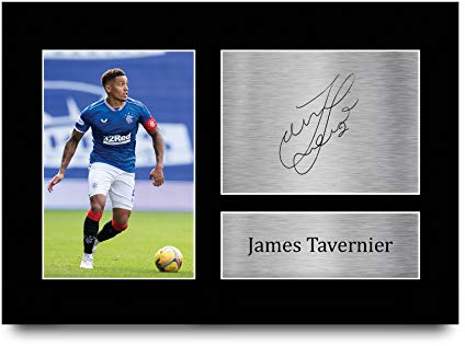 HWC Trading A4 James Tavernier Rangers Gifts gedrucktes Autogramm Bild für Fans und Fans – A4 Wandbild