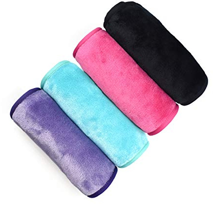 UWEME Makeup Remover Cloths 4 Count: Microfiber Reusable Fast Drying Washcloth, Face Towels for Women