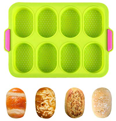Mini Bandeja para Hornear Baguette, Bandeja para Hornear Mini Baguette, Molde para Baguette Perforada Antiadherente, Molde para Baguette para Hornear Pan, Pan Francés, Panecillos de Pan 23.8 * 34.5 cm
