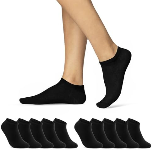 10 | 20 | 30 Paar Sneaker Socken Herren Damen Schwarz Weiß Grau Baumwolle 16900 (10x Schwarz 43-46)