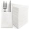JINYUDOME Serviettes de table jetables, toucher lin, avec poche intégrée pour couverts (100)