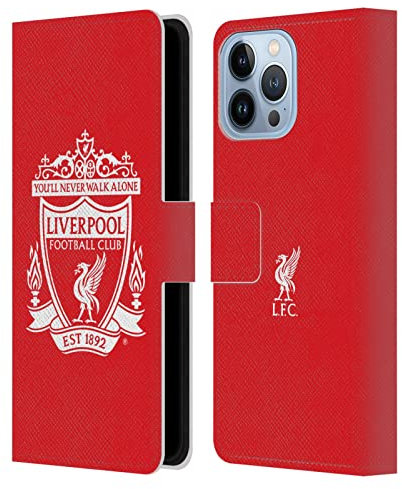 Head Case Designs Officially Licensed Liverpool Football Club Red 2 Crest 1 Leather Wallet Case Compatible With Apple iPhone 13 Pro Max