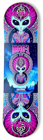 Califari MAC-1 Skateboard-Deck – 81,3 cm Ahornholz-Deck-Kunst-Dekoration – bereit für die Wandmontage oder einfach nur Achsen und Räder hinzufügen