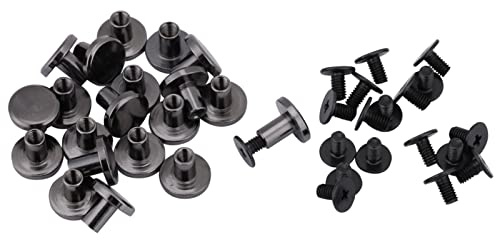 Oumefar 20 Ensembles de Rivets en Cuir Goujons en Laiton Rivets à Tête Plate Vissés Clous Ceinture Sangle Rivets Vis pour Bagages en Cuir Artisanat(8mm)