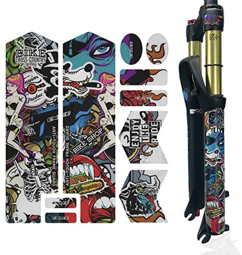 ENLEE Mountain Bike Front Fork Frame Protector Bicycle Frame Protection (Colorful, Front Fork)
