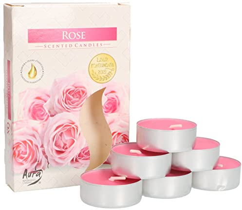 KOTARBAU® Lot de 6 bougies chauffe-plat parfumées - Durée de combustion : 4 heures - Rose