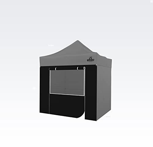 Zeltwand mit Eingang und Fenster (1,9m Wand für 2x2m Zelt, Schwarz)