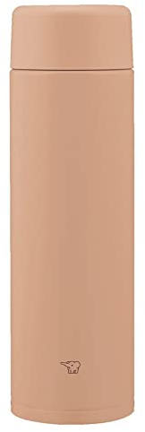 Zojirushi SM-GA60-TM Botella de agua, sin costuras, gran capacidad, 600.3 ml (600 ml), rosca, taza de acero inoxidable, cubo gris pardo, arandela integrada, fácil de limpiar, solo 2 piezas