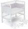FabiMax Baby Beistellbett für Boxspringbett, TÜV geprüft 2022, inkl. Matratze und Nestchen aus Netzstoff, Buche massiv weiß, Air/graue Blümchen