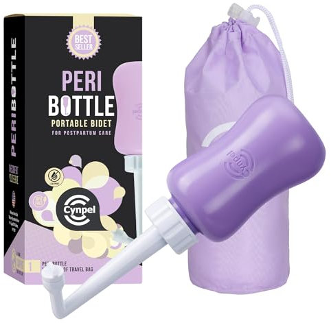 Cynpel Bidet Portatile Post Parto - Bidet da Viaggio Pieghevole - Pompetta per Cura Postpartum e Sollievo Emorroidi - Design Ergonomico Facile da Usare - Antigoccia per il Trasporto - Viola