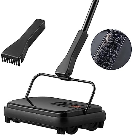 VEVOR Spazzatrice Manuale per Pavimenti Tappeti Uso Domestico Senza Batterie con Asta, Spazzola per Tappeti Pavimenti 1120 x 230 x 160 mm Peso da 0,8kg per Pulizia Domestica Peli di Animali Domestici