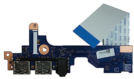 Power4Laptops Placa USB de Repuesto para computadora portátil Compatible con HP Pavilion 14-ce1300ng