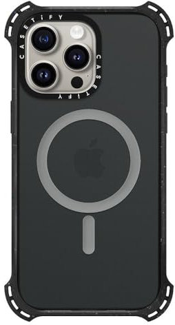 CASETiFY Bounce Case for iPhone 15 Pro Max [6X Military Grade Drop Tested / 21.3ft Drop Protection/Compatible with Magsafe] - Triple Black