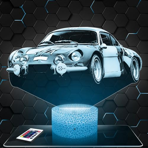 Lampephoto.fr Nachttischlampe - Touch-Nachtlicht Auto A 110 3D-LED-Lampe Illusion, Geschenkidee Weihnachten Geburtstag Junge und Mädchen Nachttischlampe Kinder- oder Erwachsenenzimmer