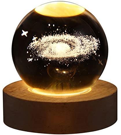 Pomurom Kristallkugel Nachtlicht, 6cm Nebel Nachtlampe Mit Lampensockel, Leuchtende Lampe Stimmungslichter LED Schlafzimmer Heimdekoration Geschenk Für Kinder Erwachsene