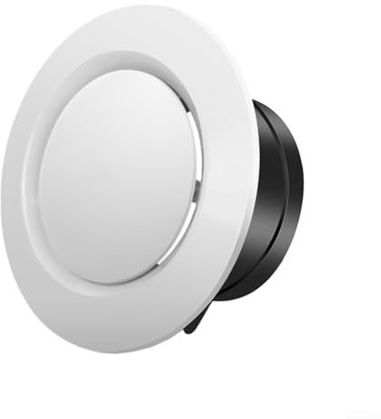 UTTASU Mountable Round Ceiling Vent - ABS Adjustable Air Valve Grill Ventilation Duct Cover For Bathroom Wall Vent Cover,For Metal Extractor Fans Grille (ABS (ABS((125MM)