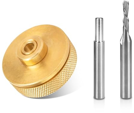 Oberfräsen-Einlagenbuchsen-Set, 9500, Ersatz für Whiteside 9500, massives Messing, Oberfräseinlagen-Set, passend für Oberfräsen-Einlagen-Bit-Set, 1/4-Zoll-Vorlagen.