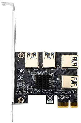 Knadgbft PCI-E 1 to 4 USB3.0 Graphics Card Expansion Card X1 to X16