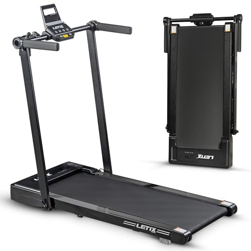 Elektrisches Laufband FoldPro 2in1 mit LCD-Display, Bluetooth & APP Funktion, für zu Hause und Büro, motorisiertes Fitnessgerät, Heimtrainer (Schwarz-Schwarz)