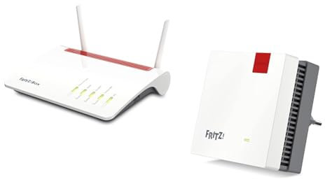 AVM FRITZ!Box 6890 LTE & Vdsl/Adsl2 Edition International, Modem Router combo con Wi-Fi Dual Band & FRITZ!Repeater 1200 AX Edition International, Ripetitore - Wi-Fi 6 extender Dual Band