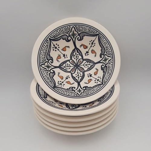 Lot de 6 Assiettes Tebsi Marocain noir - D 23 cm