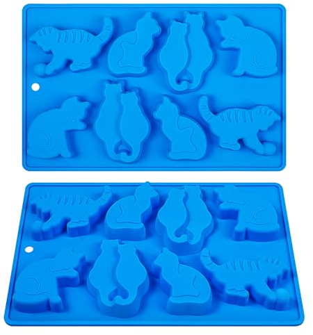 Kamehame Cat Ice Cube Tray 2 Pcs Silicone Ice Cube Moulds Novelty Shapes for Making Ice Cube, Chocolate, Candy, Jelly