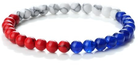Ayoiow Bracelets en Pierre 4mm Élastique Bracelets pour Femme Rouge Vert Bleu Bracelet