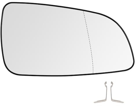 SENZEAL Spiegelglas Rechts Beifahrerseite Beheizbar mit Trägerplatte für Opel Astra H 2004-2008 6428785 6428786 Außenspiegel Glas Ersatz (Rechts)