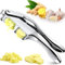 Zjyufy Knoblauch Presse Knoblauch Brecher 2- In- 1- Knoblauch Presse Knoblauch Presse Edelstahl mit Zwei Scheiben Ingwer- Slicer Knoblauch- Mincer Knoblauch Schneider