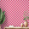 Drydiet Retro Checkered Peel and Stick Wallpaper 70s Funky Checkered Contact Paper Geometric Waterproof Wallpaper Neutral Checkerboard Decor for Bathroom Cabinet(9.8' X 15.75'',Rose)