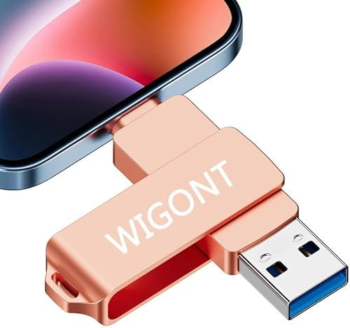 WIGONT 256 Go Clé USB pour iphone est Un Périphérique de Stockage Conçu pour Augmenter la Capacité de Stockage de i0S, iPad et Appareils Android. iphone Cle USB n'a Pas Besoin de Télécharger l'APP.