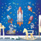 DECOWALL SG2-2416 Raketen und Astronauten Wandtattoo Weltraum Wandaufkleber Kinderzimmer Wohnkultur Kinder Baby Jungen Schlafzimmer Spielzimmer Dunkle Sterne Mond Planeten