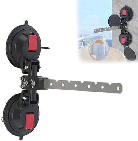 Ysislybin Kleiderhaken FüR Wohnmobil, WäSchestäNder Mit Saugnapf Aluminiumlegierung Wandmontiert, Platzsparender Handtuchhaken FüR Kastenwagen, Ohne Bohren, Bis Zu 25 Kg Tragkraft, Wohnmobil ZubehöR