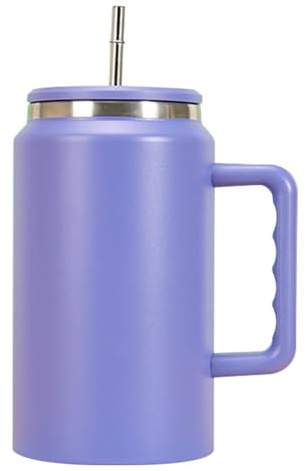 50 Oz Tumbler with Straw - Insulated Tumbler with Lid and Handle - Keep Cold Or Hot Coffee Juice Beer Milk Cup with Lid