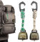 CHENNAN 2 Stück Anti Bär Glocken, Bärenglocke wandern, Metall Vintage Mini Kuhglocke Glocken Dekorationen, Vielseitig Kompakt und Tragbar Für Outdoor-Wanderungen, Rucksack-Anhänger, Tierhalsbä (A3)